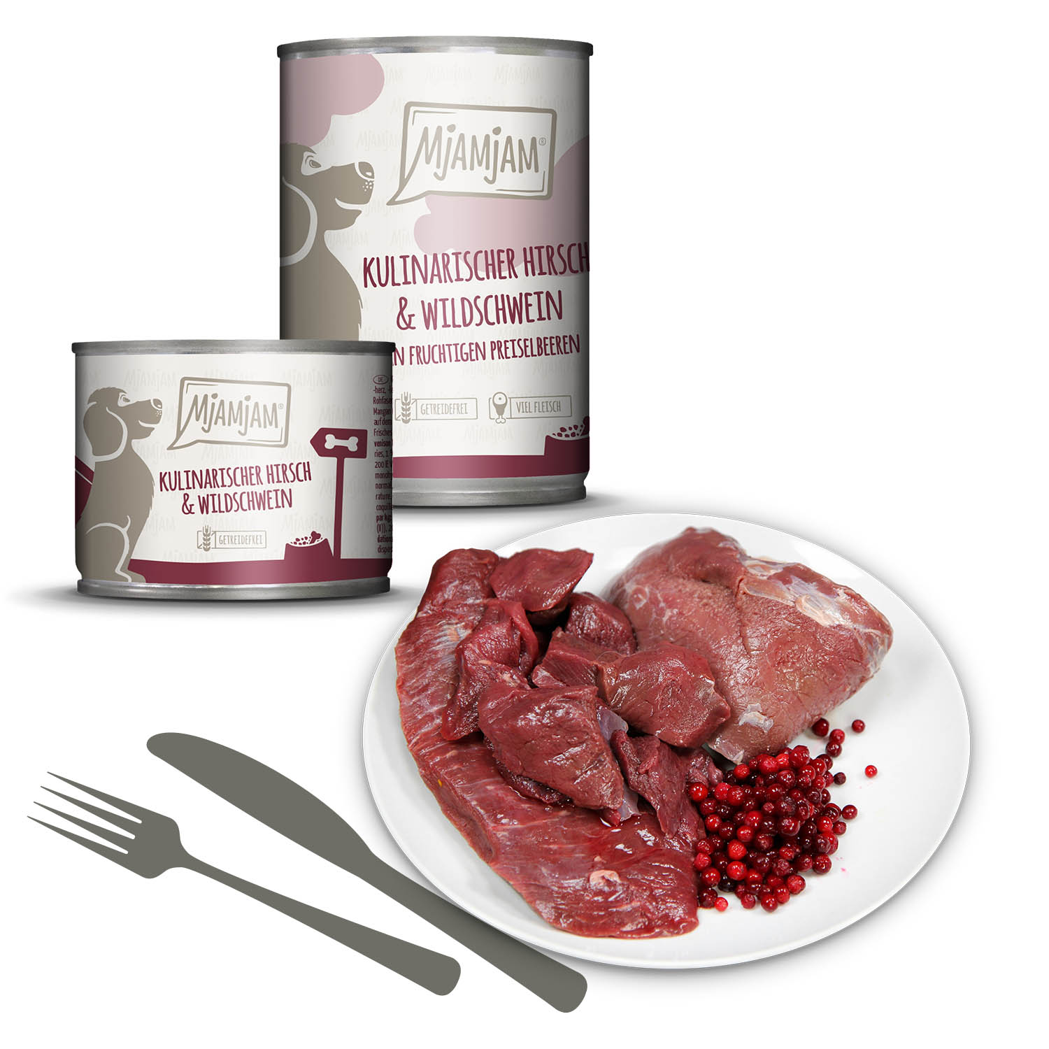 MjAMjAM kulinarischer Hirsch & Wildschwein an Preiselbeeren, 200g