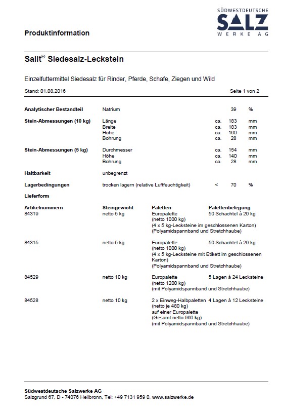 Salzleckstein, 5kg