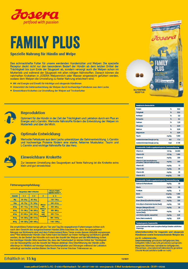 Josera Family Plus, 15kg