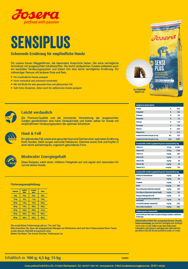 Josera SensiPlus, 900g