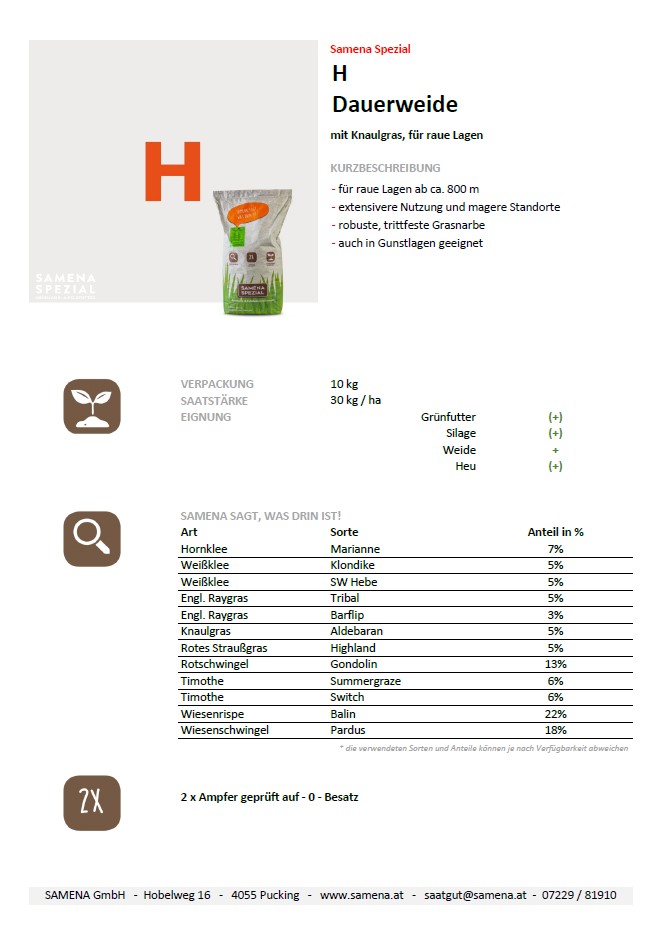 Samena Spezial H Dauerweide, 10kg 