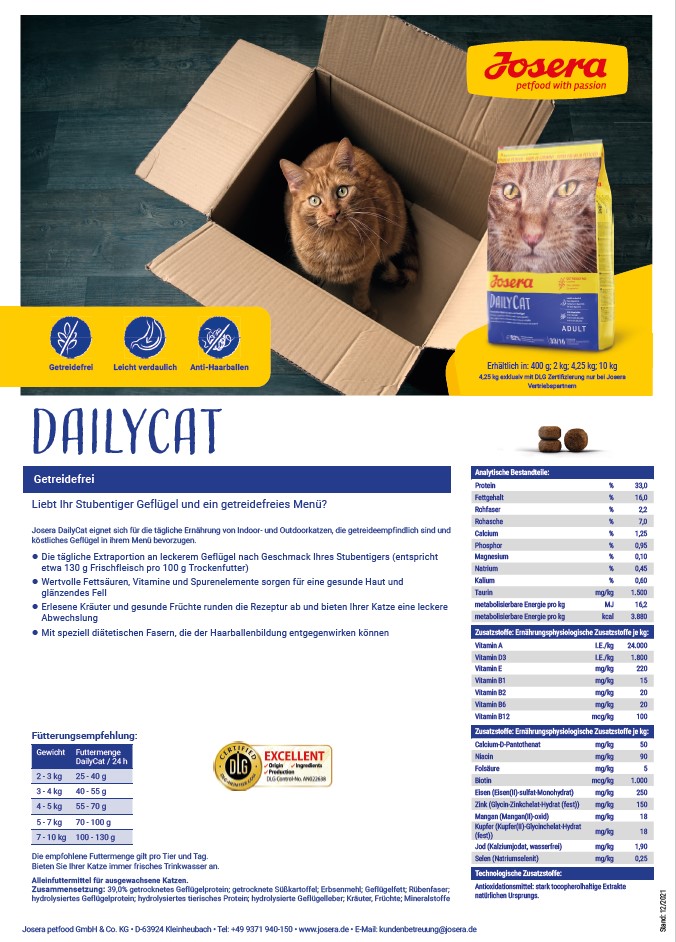 Josera Cat, Daily Cat 2kg 